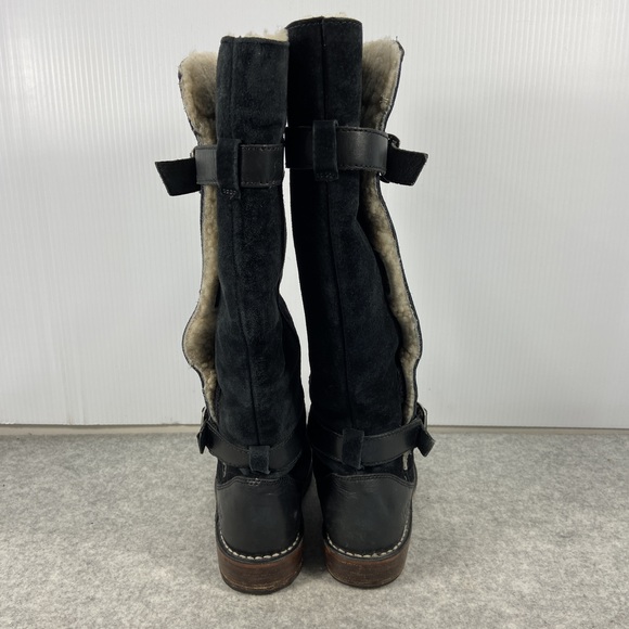 UGG Dunwich Knee High Tall Black Suede Leather Winter Riding Boot Womens Size 7 - Picture 9 of 16